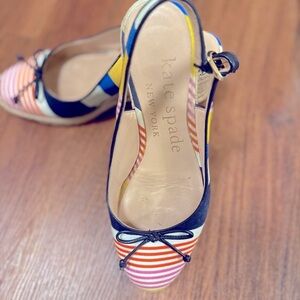 Kate Spade Blue and Yellow (Multi-Color Stripes) Espadrille Flats
